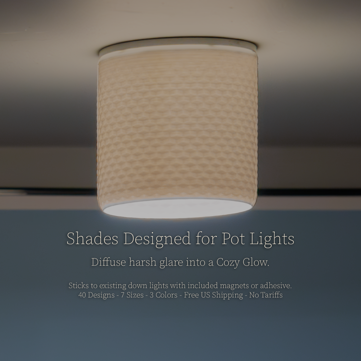 PotLightBlinds.com 8 inch Valec in white pla with magnets